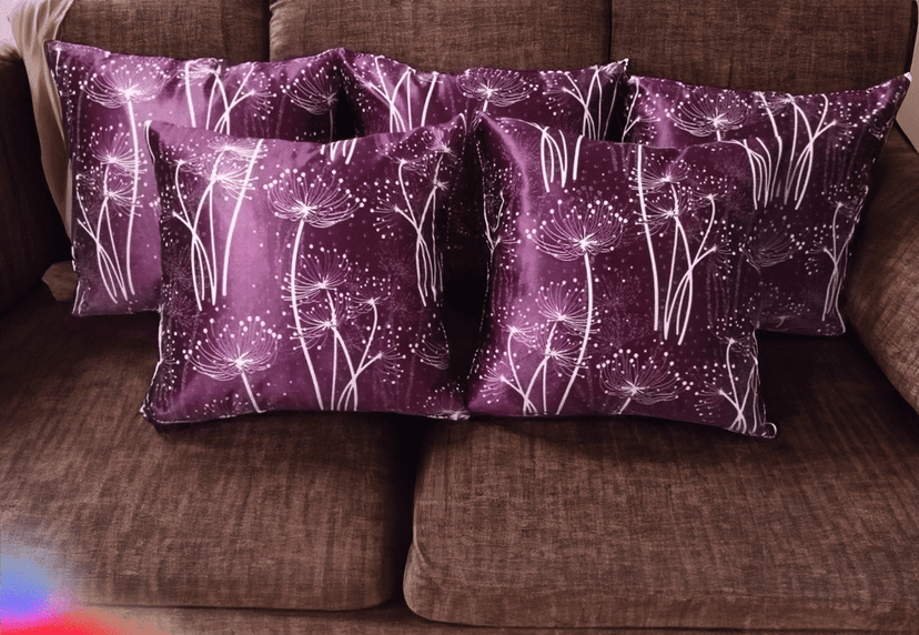 Purple White 3D Cushion Cover/Pillowcase/Throw Pillow cover 14x14 inches (35x35 cm), Pack of 5 Pcs. view 7