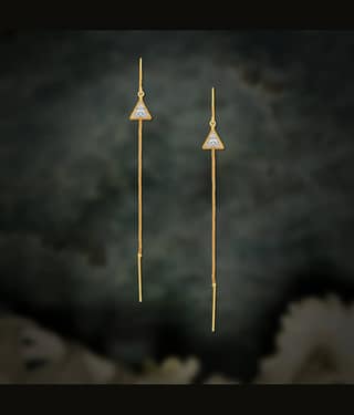 LUV FASHION Golden Threader Earrings ( Pack of 1 )