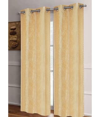 Home Candy Set of 2 Window Semi-Transparent Eyelet Polyester Cream Curtains ( 152 x 120 cm )
