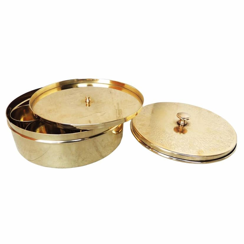 Brass Spice Box, Masala Box Set With Spoon (ZMAS585 A) view 3
