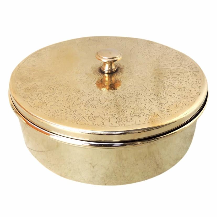 Brass Spice Box, Masala Box Set With Spoon (ZMAS585 A) view 5