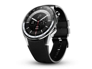 Pebble Gravity Smartwatch, 1.43 AMOLED, BT Calling, Quick Alerts, Compass, QR Payments, Health Suite & Premium Silicone Strap - Black
