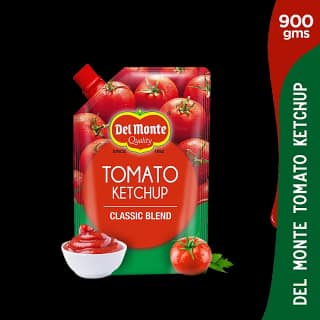 Del Monte Tomato Ketchup - Classic Blend, Rich & Thick Condiment, 900 G Spout Pouch