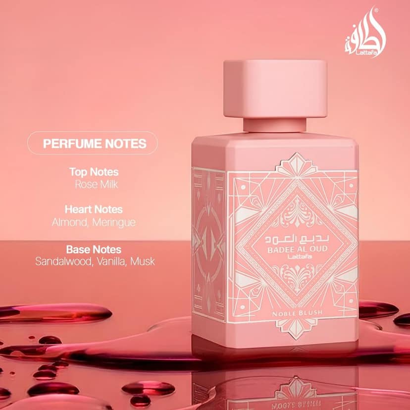 Lattafa Badee Al Oud Noble Blush Eau de Parfum 100ml – Sweet Creamy Gourmand Perfume for Women view 4