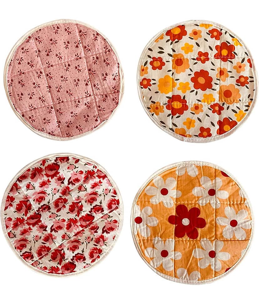 4 Pieces Roti Cover/Chapati Cover/Roti Rumals (Multicolour)