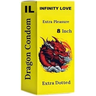 Infinity love 8 Inch Size Dragon Silicone Condom for Men | Soft & Comfortable Fit | Single Pack (8 Inch)