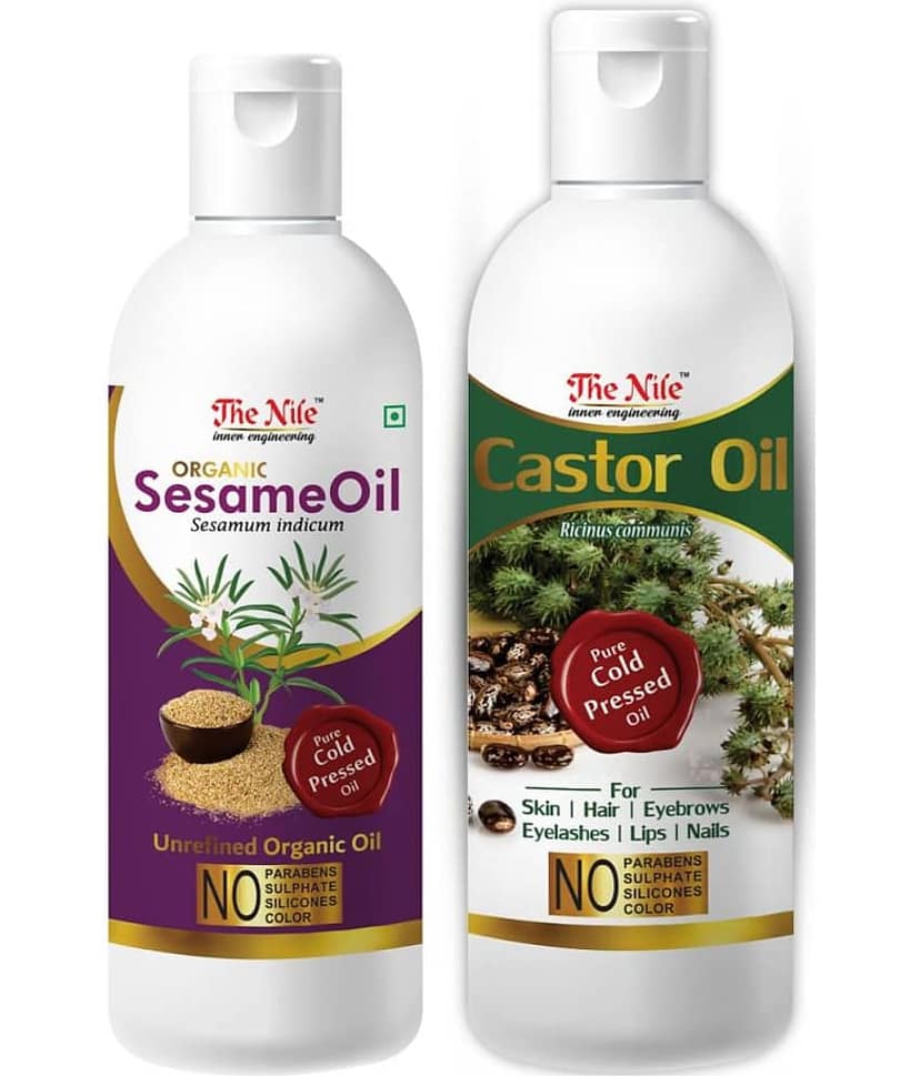 The Nile Sesame Oil 150 ML + Castor Oil 200 ML Hair Oil 350 mL Pack of 2