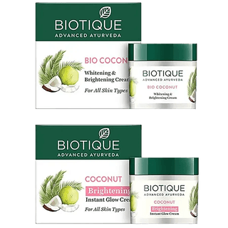 BIOTIQUE Brightening Instant Glow Cream - Coconut, For All Skin Type, 50 g Carton