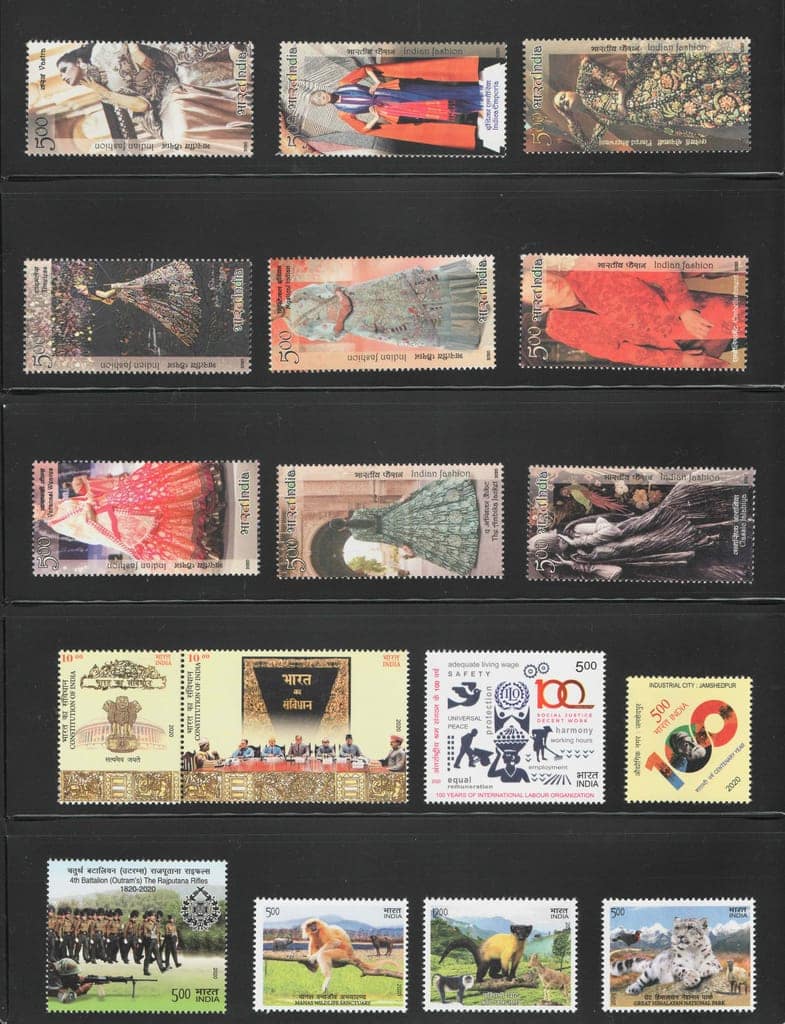 Shobhaphila's Indian MNH Commemorative Year Pack Stamps 2020 ( 55 Stamps)