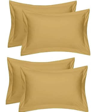 MAHALUXMI COLLECTION Pack of 4 White Pillow Cover