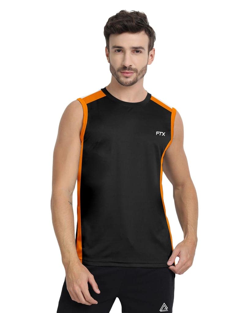 FTX Men Colorblock Round Neck Sleeveless Tshirt
