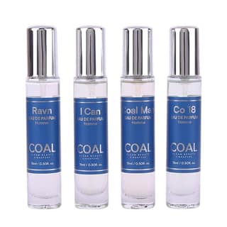 COAL Clean Beauty Travel Gift Pack Eau De Parfum with Top Notes of Whisky, Pineapple, Grapefruit & Oud | Luxury Perfume with Long Lasting Fragrance, Compact Size & Perfect For Gifting | Men | 15ml x 4