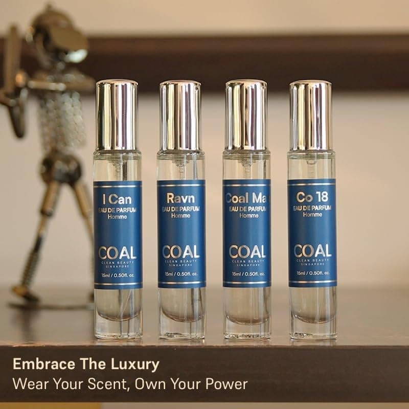 COAL Clean Beauty Travel Gift Pack Eau De Parfum with Top Notes of Whisky, Pineapple, Grapefruit & Oud | Luxury Perfume with Long Lasting Fragrance, Compact Size & Perfect For Gifting | Men | 15ml x 4 view 6