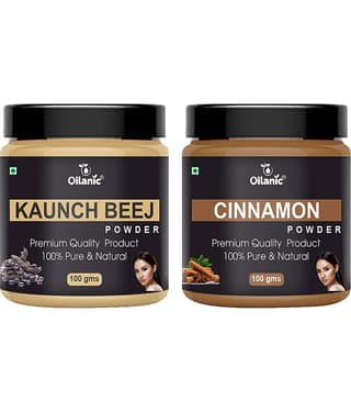 Oilanic 100% Pure Kaunch Beej Powder & Cinnamon Powder For Skin Hair Mask 200 g Pack of 2