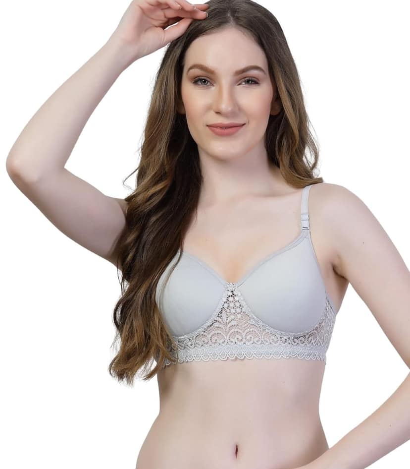 ADORNSTAR Women's Cotton Padded Non-Wired Full Coverage Bra