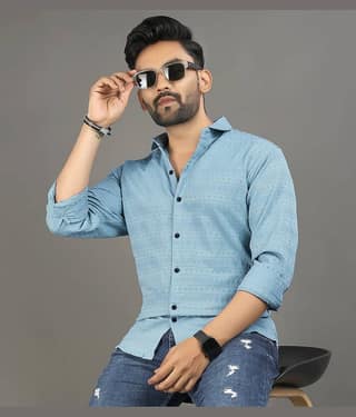 Nofilter Cotton Blend Regular Fit Self Design Full Sleeves Men's Casual Shirt - Black ( Pack of 1 )