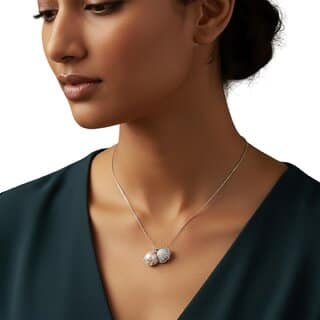 Elegant Silver Shell Pendant Necklace with Pearl - Timeless Jewelry for Women