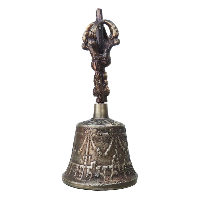 Pure Bronze Metal Hand Bell, Kansa Hand Bell, Height : 4.7 Inch (ZMAS114 A) view 3
