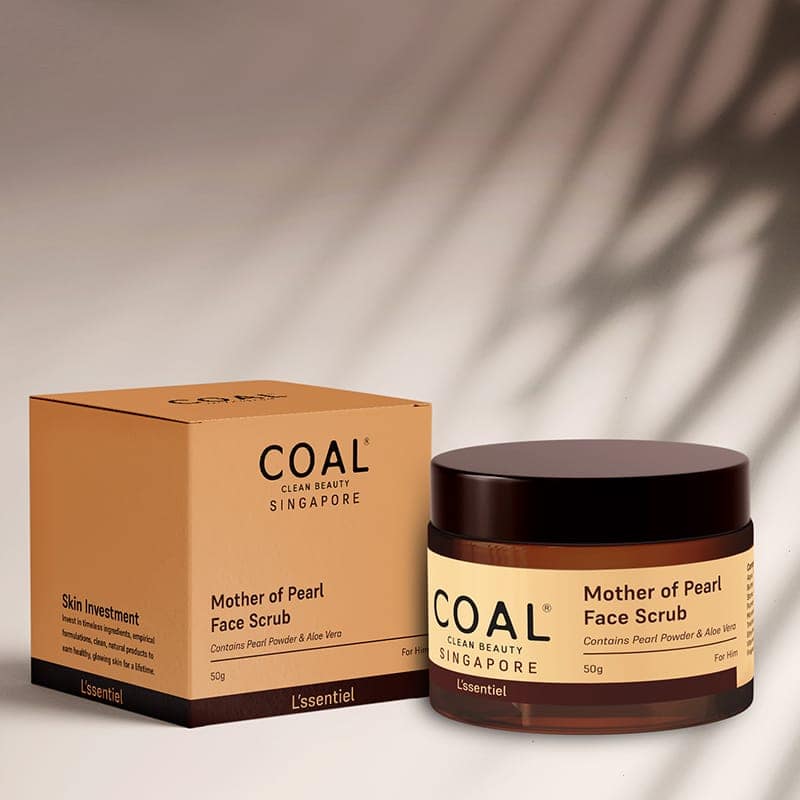 COAL Clean Beauty Mother of Pearl Face Scrub | Pearl Powder, Aloe Vera, Sunflower Seed Oil, Olive Oil, Jojoba Oil | Exfoliates, Deeply Cleanses & Removes Dead Skin | Men | All Skin Types view 5