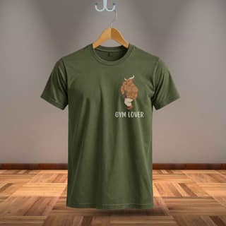 Trishoolin Gym Lover Graphic Theme T-Shirt | Design 40020MB | Cotton Regular Fit | Crew Neck / Round Neck Half Sleeve | Pack of 1