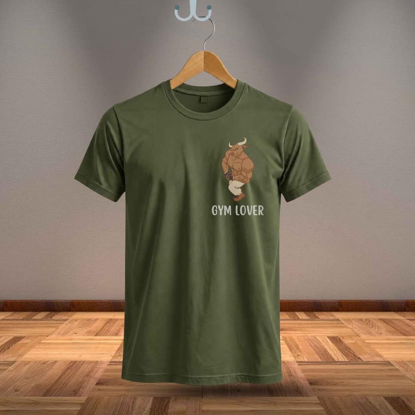 Trishoolin Gym Lover Graphic Theme T-Shirt | Design 40020MB | Cotton Regular Fit | Crew Neck / Round Neck Half Sleeve | Pack of 1