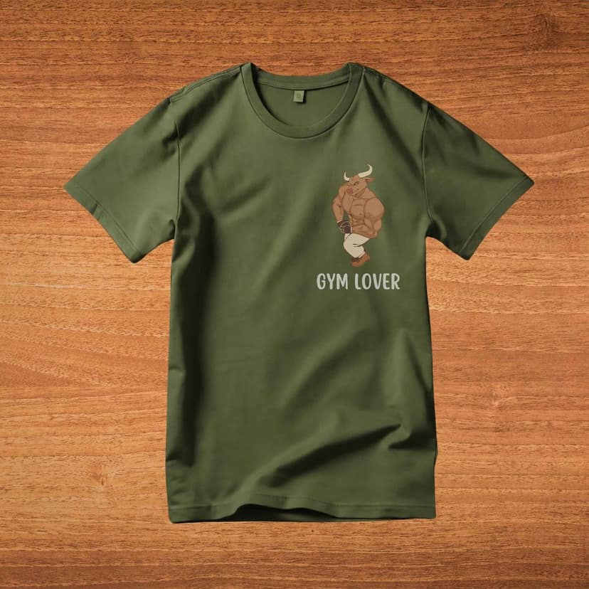 Trishoolin Gym Lover Graphic Theme T-Shirt | Design 40020MB | Cotton Regular Fit | Crew Neck / Round Neck Half Sleeve | Pack of 1 view 2