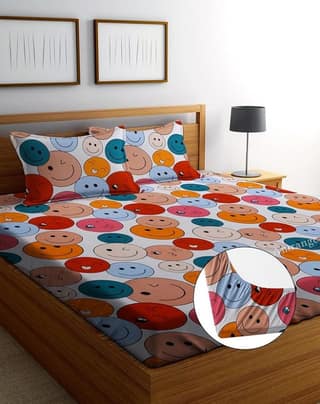 Homdazal Microfibre Abstract Queen Size Multi Color - Multi, Size - Queen
