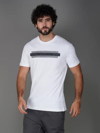 Men's Soft Cotton Jersey Branded Tee White