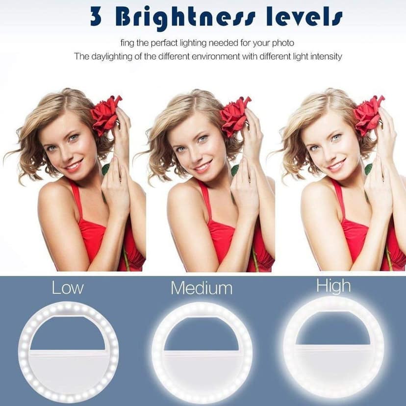 Phone Selfie Ring Light – Battery Operated Clip-On Light for Smartphone Photography (Battery Not Included) view 8