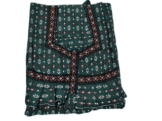 Green Cotton Printed Nighty With Frill