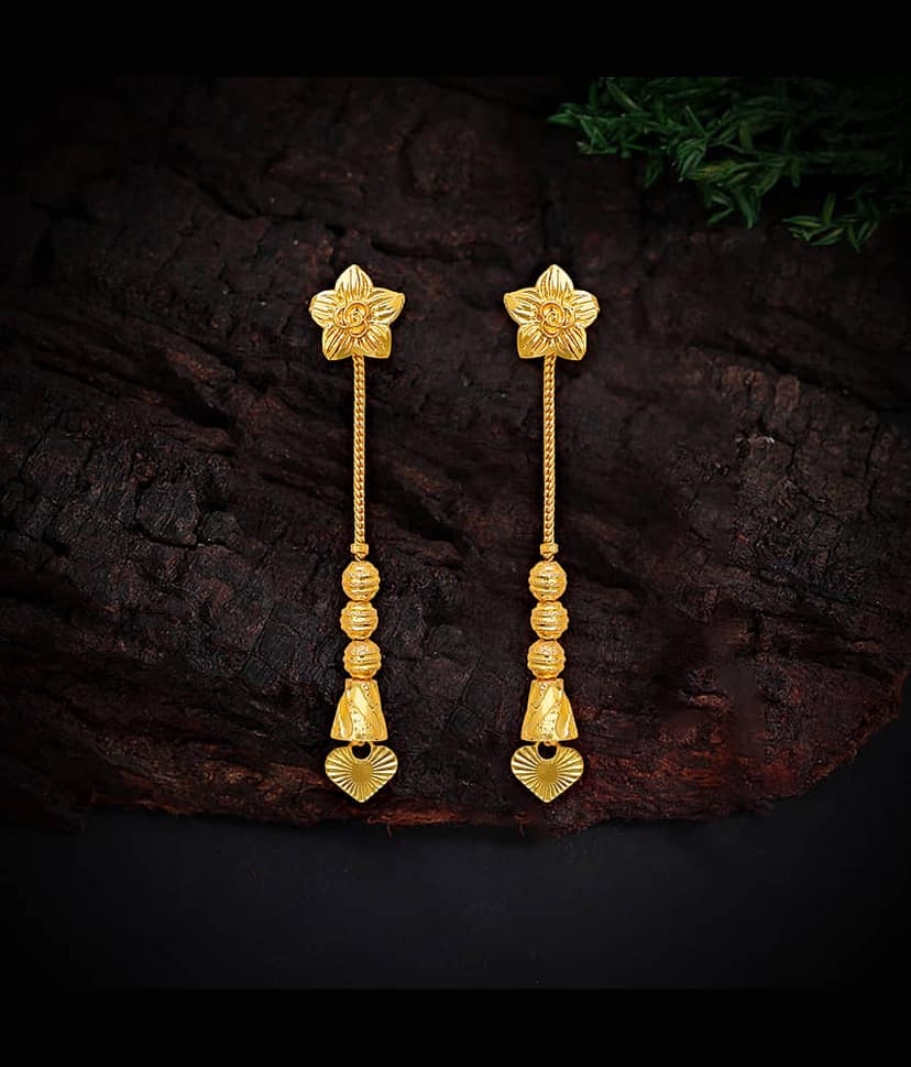 LUV FASHION Gold Chandelier Earrings ( Pack of 1 )