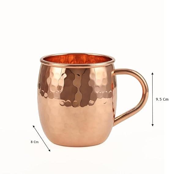 ALCU Copper Mule Mug, Handcrafted Shiny Moscow Mule Beer Mug Cup (473ml) Set of 1 view 2