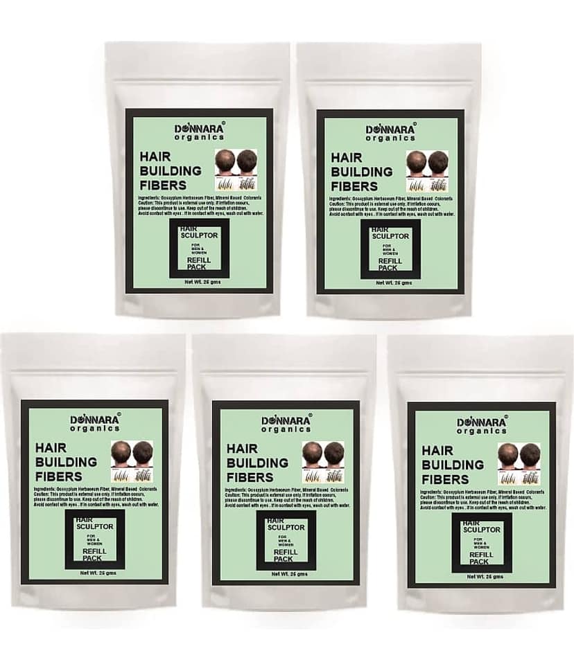 Donnara Organics Hair Building Fibers Instant Fuller Hair 25 gm Pack of 5