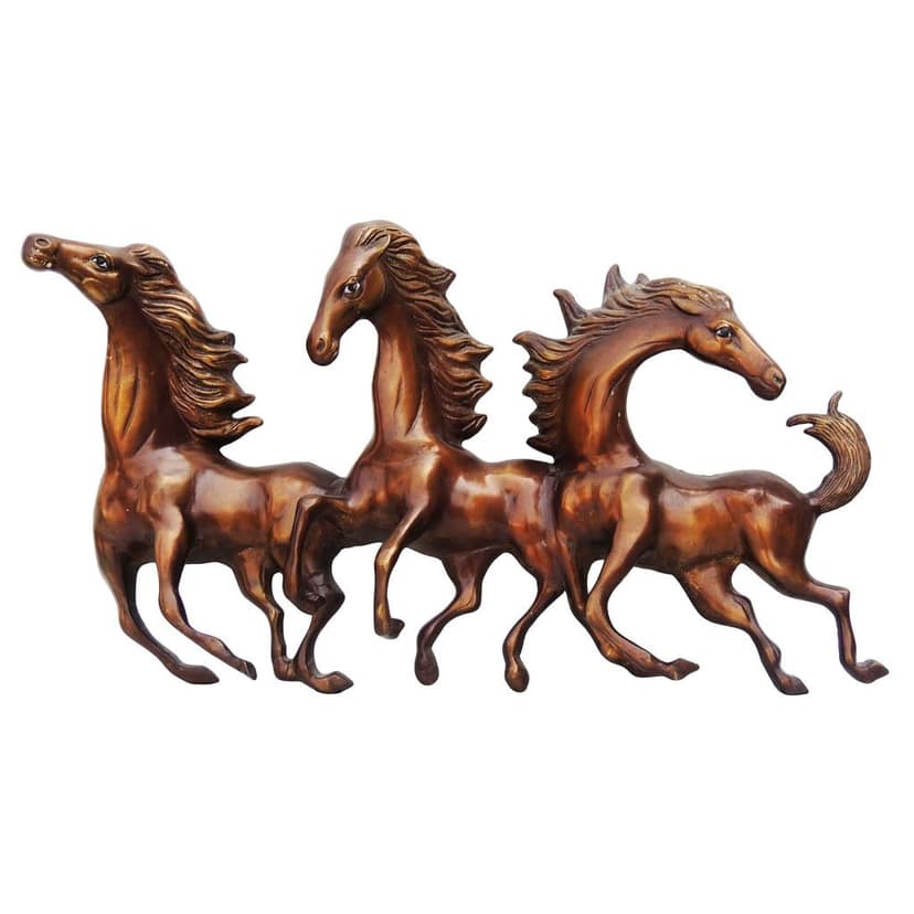 Brass Horse Wall Hanging Showpiece For Traditional Home Decor, Height : 15 Inch (BSMAS730 A) view 2