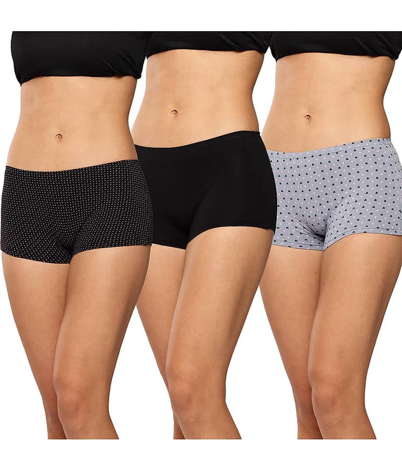 Leading Lady Cotton Boys Short ( Grey , Pack of 3 )