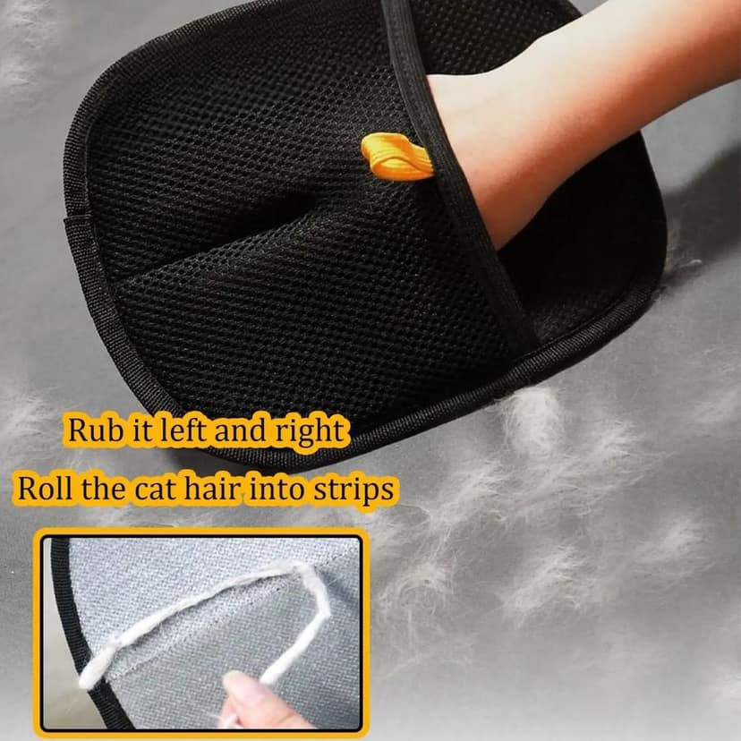 Pet Hair Remover, Electrostatic Pet Hair Removal Gloves, Reusable Cat & Dog Hair Remover for Couch, Furniture, Carpet, Curtain, Upgraded Animal Fur Removal, Cat Grooming Glovessy (Pack of 1) view 3