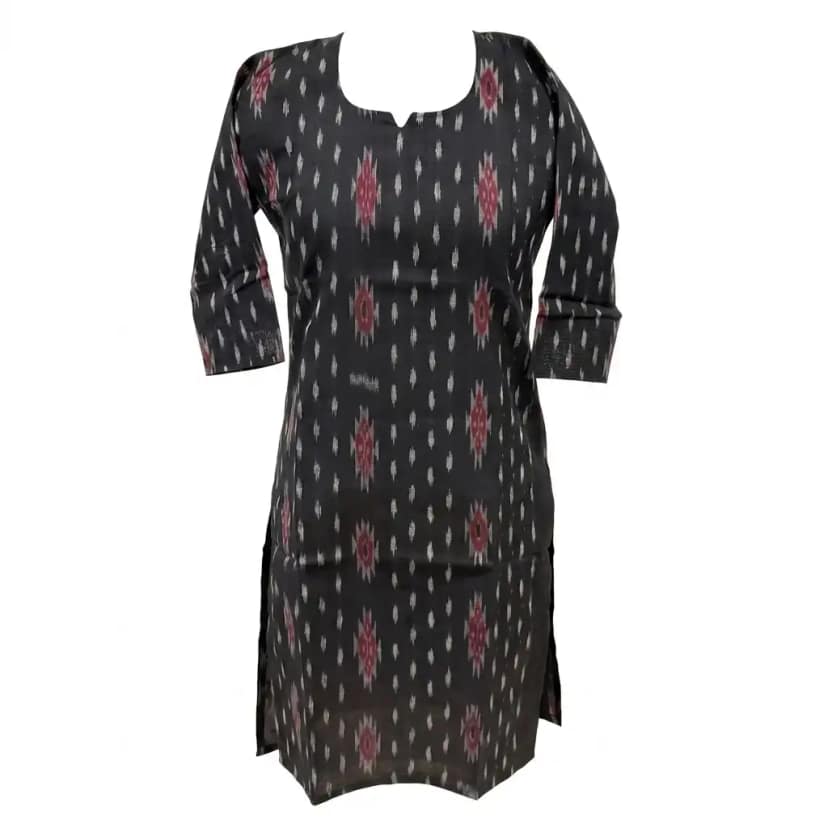 Kurti Printed Black Red – Odisha Handloom