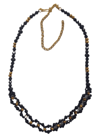 Stunning black beaded necklace