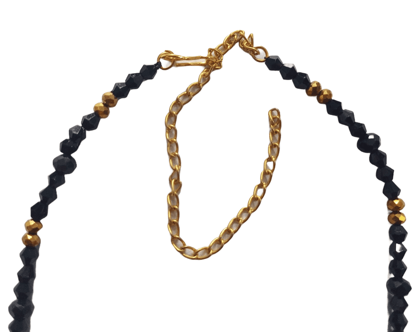 Stunning black beaded necklace view 3