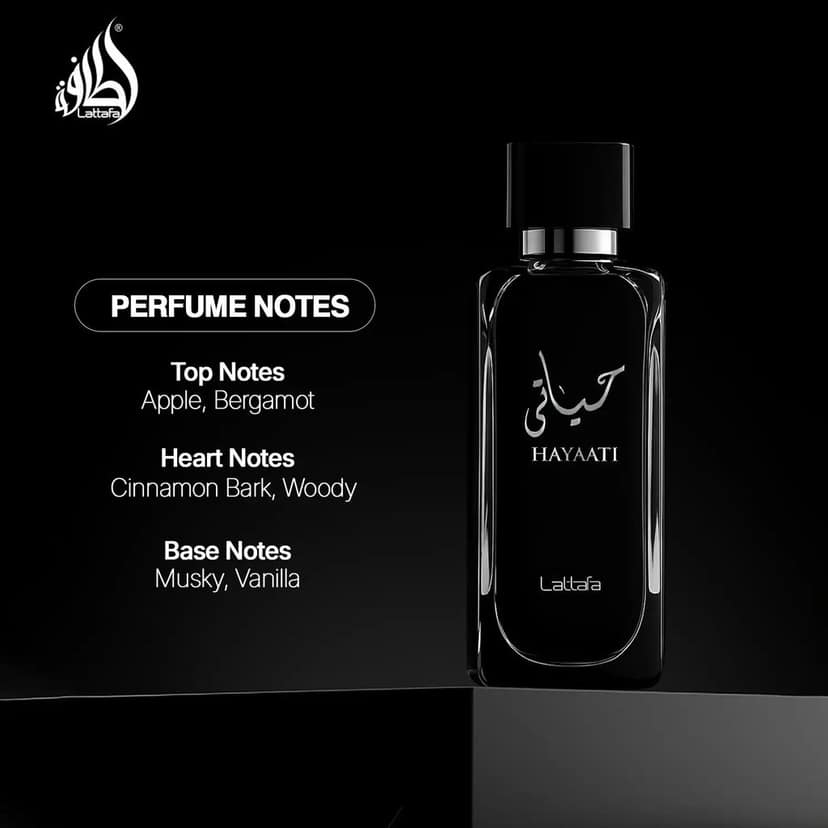 Lattafa Hayaati Black Eau De Parfum 100ml – Luxury Woody Aromatic Perfume For Men & Women view 3