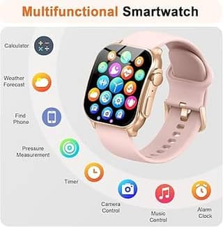 T500 Smart Watch with Bluetooth Calling, Touch Screen, Heart Rate Monitor & Fitness Tracker for Men and Women