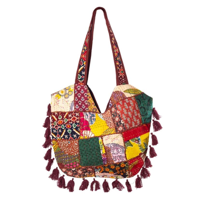 PREET SPICE Rajasthani Patchwork Bohemian Tote Bag, Shoulder Handbag for Women view 4