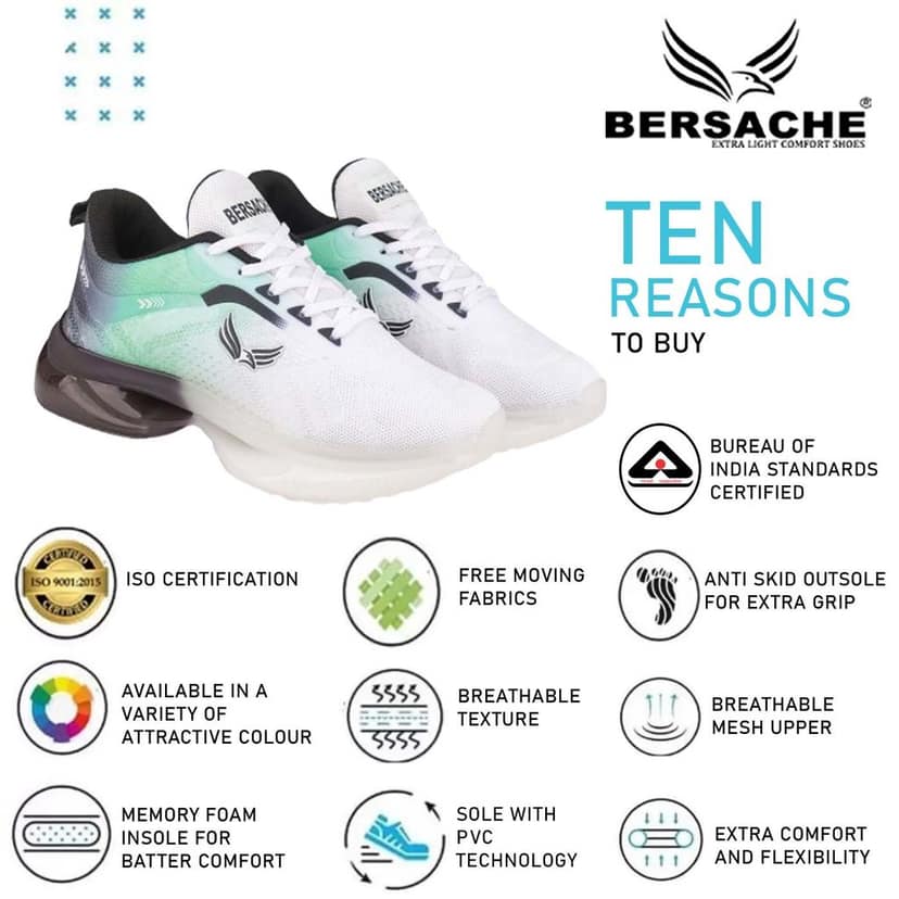 Bersache Premium Sports ,walking,Gym,cricket, Trending Running Shoes For Men's/ Boy's Blue view 8