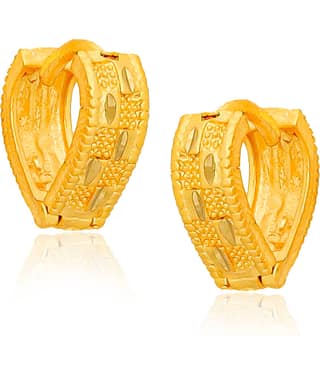LUV FASHION Golden Jhumki Earrings ( Pack of 1 )