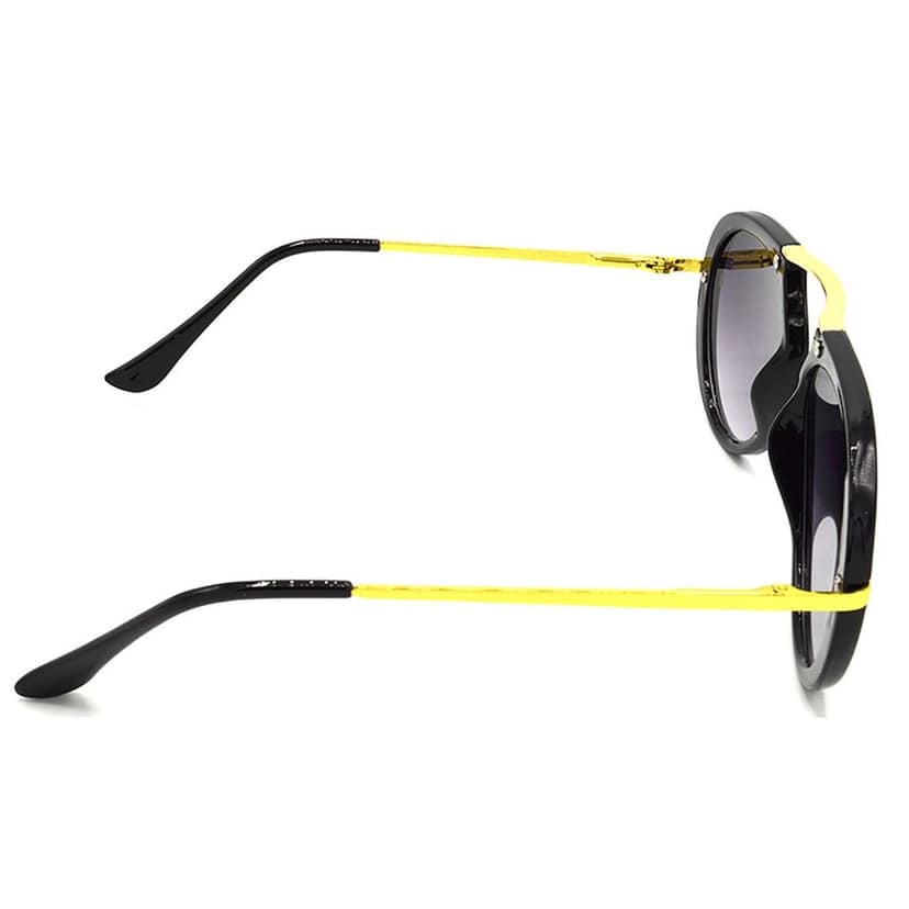 Hrinkar Grey Wrap-around Sunglasses Brands Golden Frame Goggles for Men & Women - HRS427-BK-GRY view 3