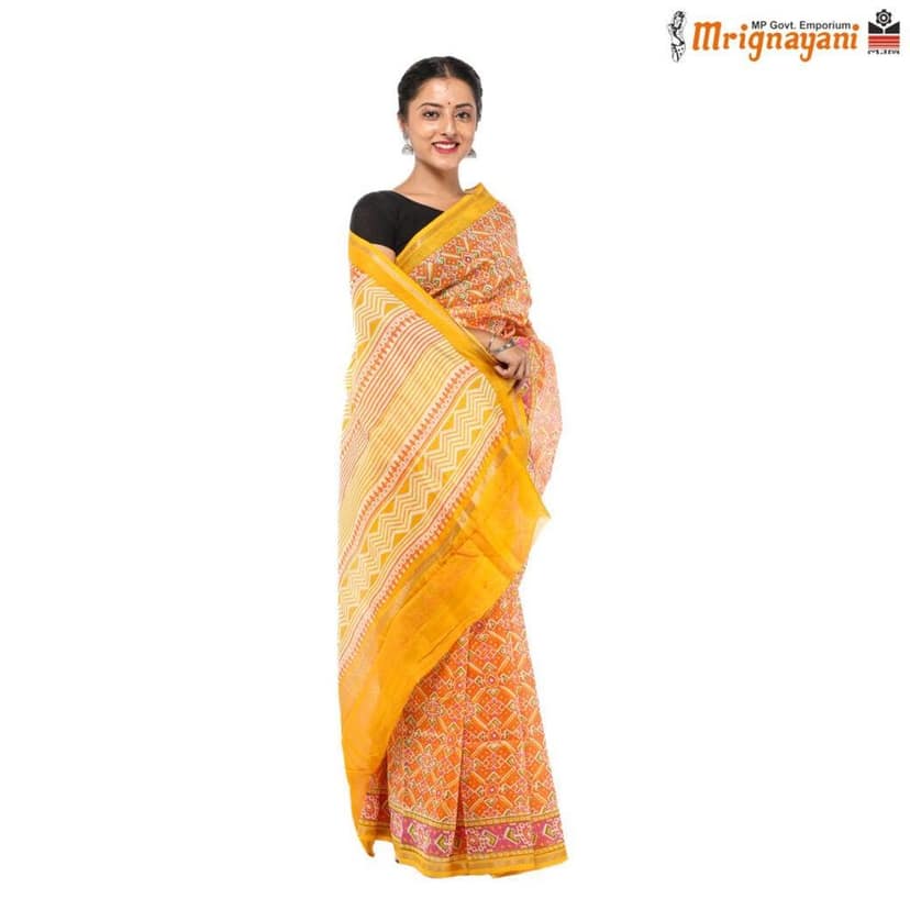 HANDLOOM CHANDERI SILK SAREE WITH BLOUSE (SKU - 1SCZ01200522 , SAREE - 1248) view 2