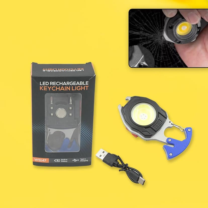 Rechargeable LED Keychain Flashlight – 6 Modes, Super Bright view 2