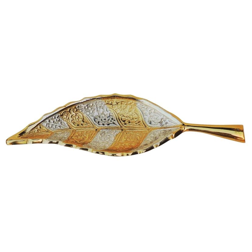 Brass Showpiece Neem Leaf Two Tone Diwali Gifting Item (BMAS120) view 3