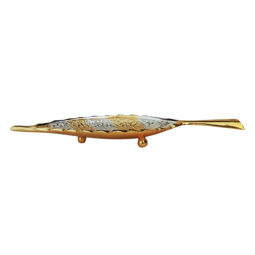 Brass Showpiece Neem Leaf Two Tone Diwali Gifting Item (BMAS120) view 4