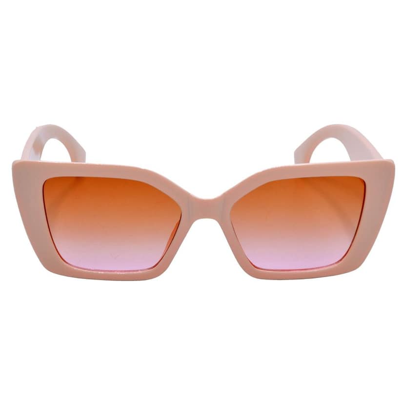 Peach Frame Brown Gradient Lens Cat-eye Sunglasses for Women & Girls Trendy UV - HRS588-PCH-BWN view 3